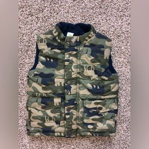 Little Me Forest Animal Camo Fleece Lined Puffer Vest